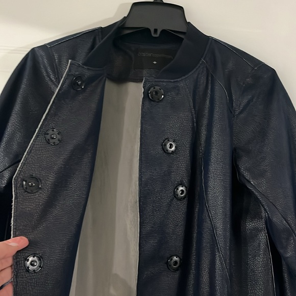 EUC Coster Copenhagen navy faux leather coat with snaps. Size 38 (M). - Picture 2 of 6